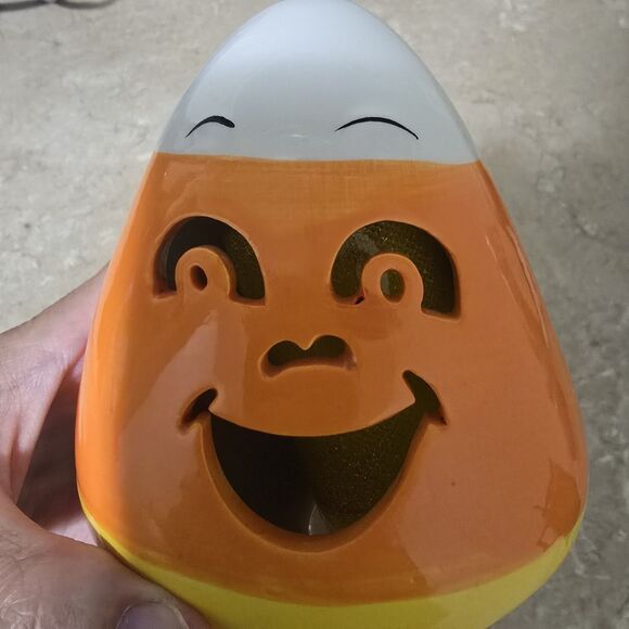 Mr. Halloween Ceramic Candy Corn With Faces Mr. Christmas Light Up Candy Corn - Picture 9 of 15